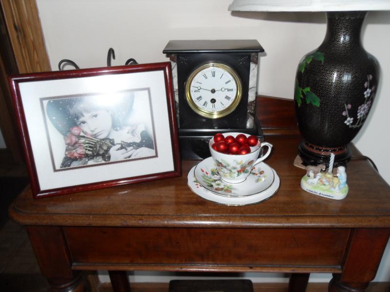 Festive vintage trio incorporated into my Christmas decorations