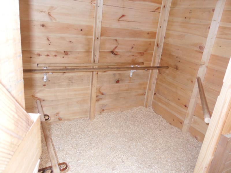 We have reinstated the perch across the right hand side of the shed